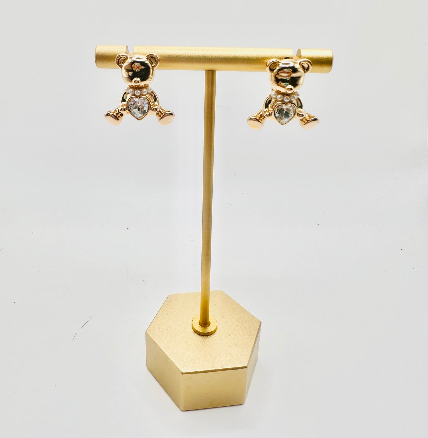 Rose Gold Bear Earrings