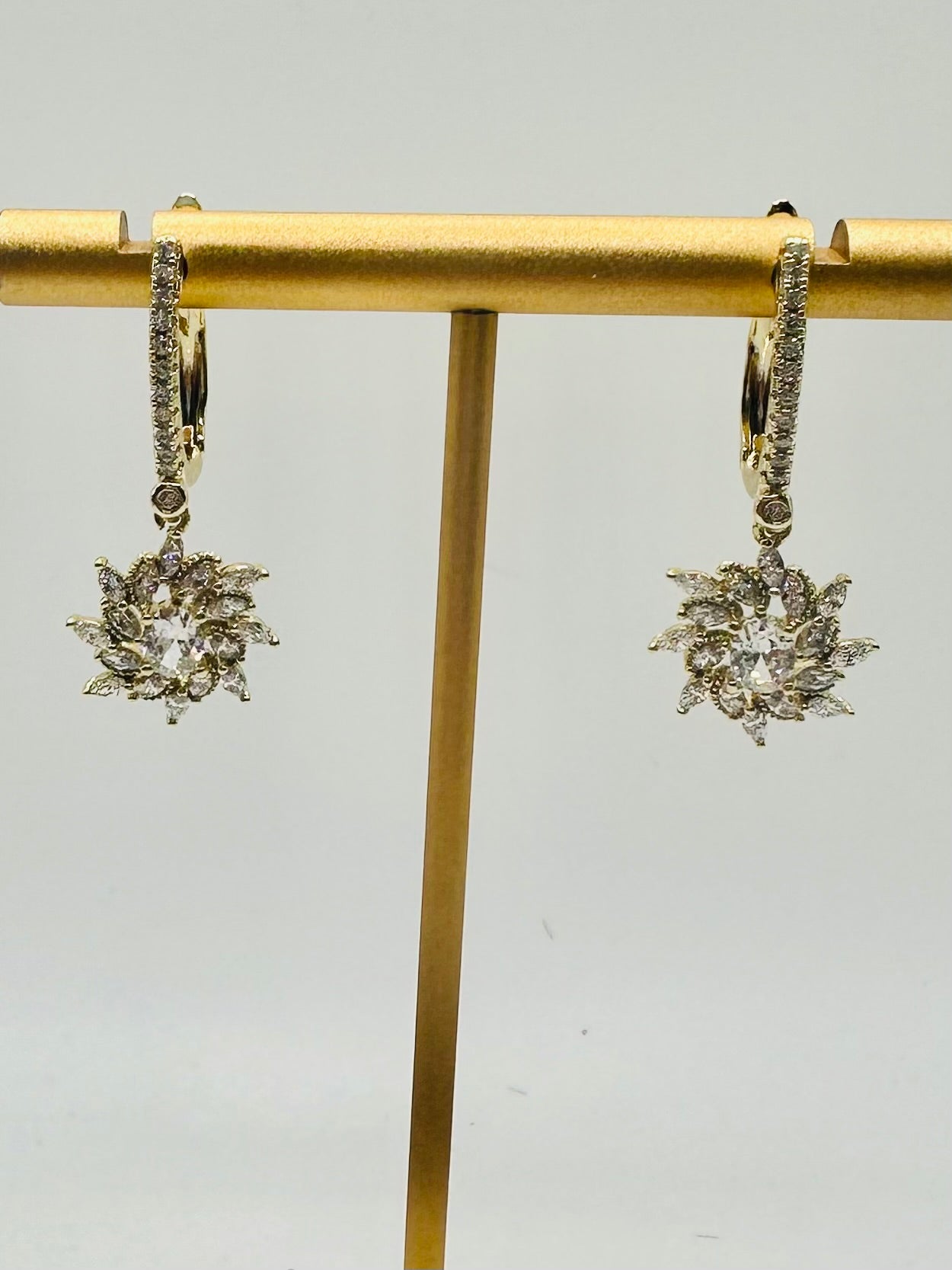 14k Flower Drop Earrings