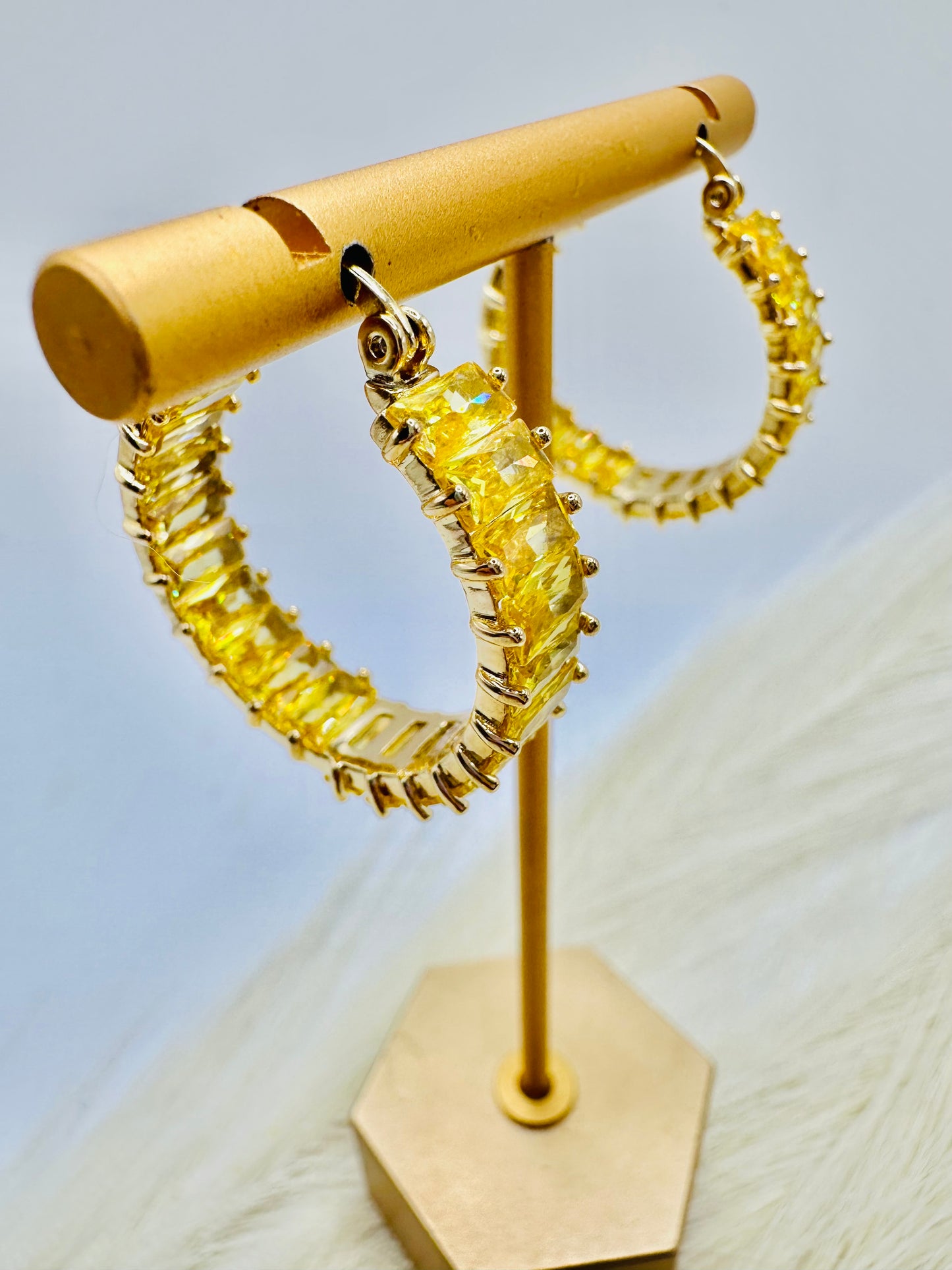 Yellow Real Glass Earrings | |14k Real Gold Filled High Quality