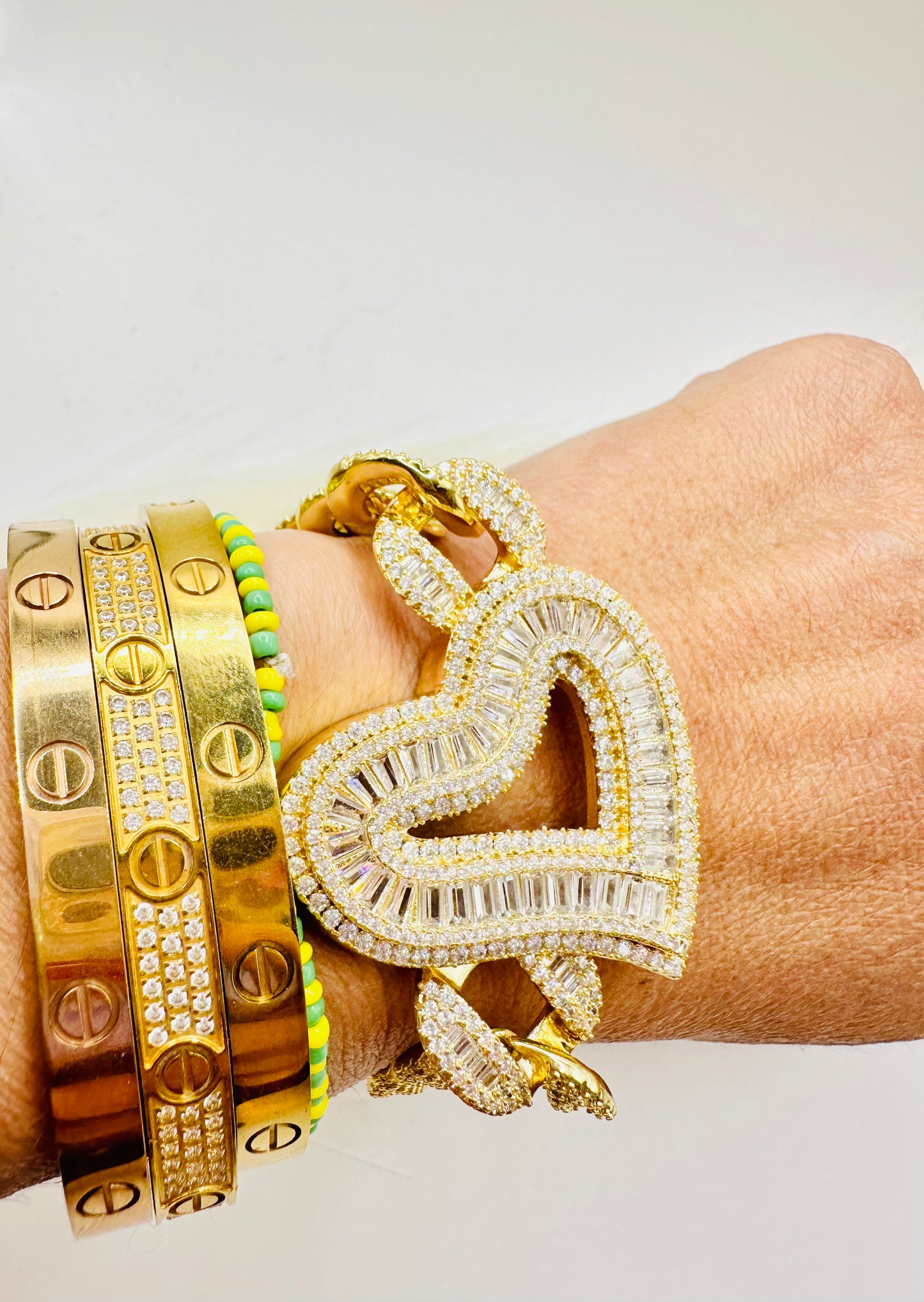 HitHot Real Glass Diamond Heart Bracelet