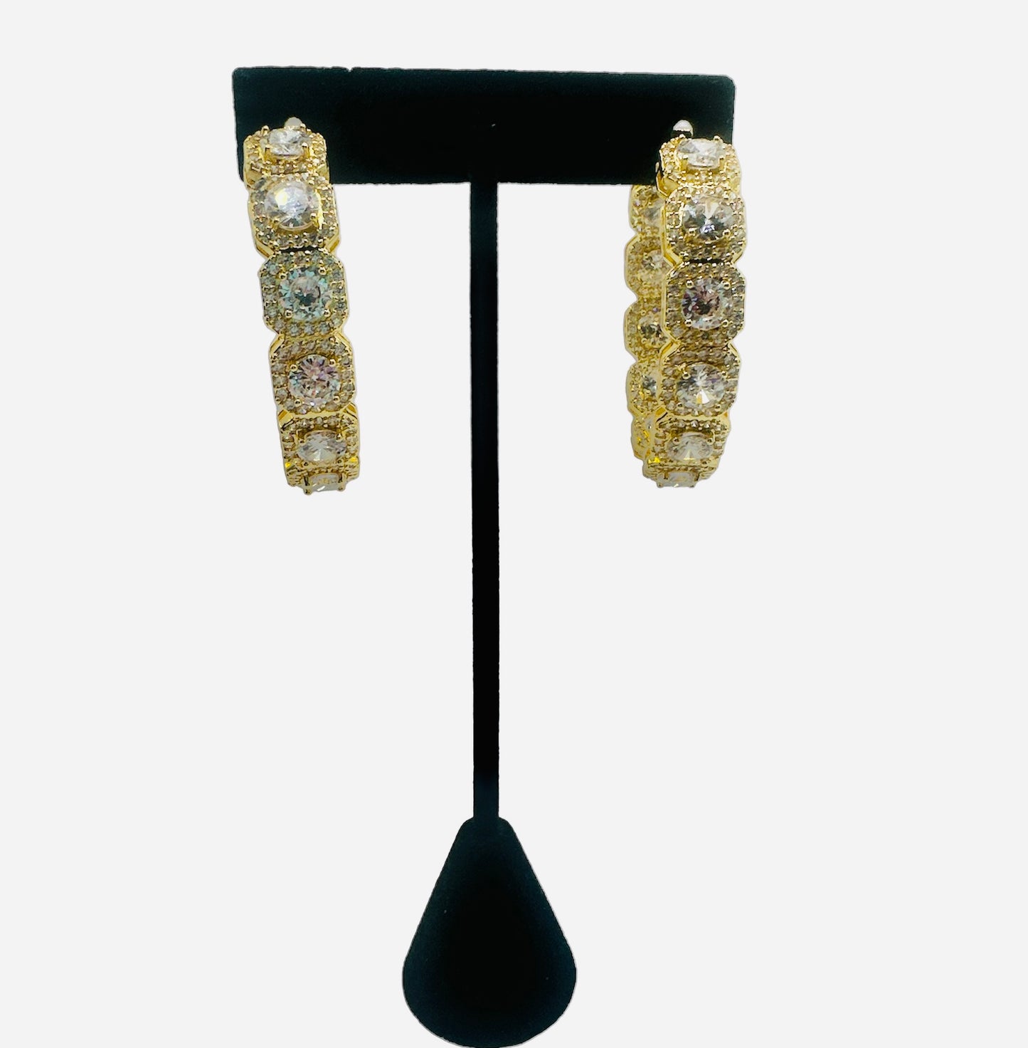 Crushed Ice Earrings Real 5A Glass 55mm