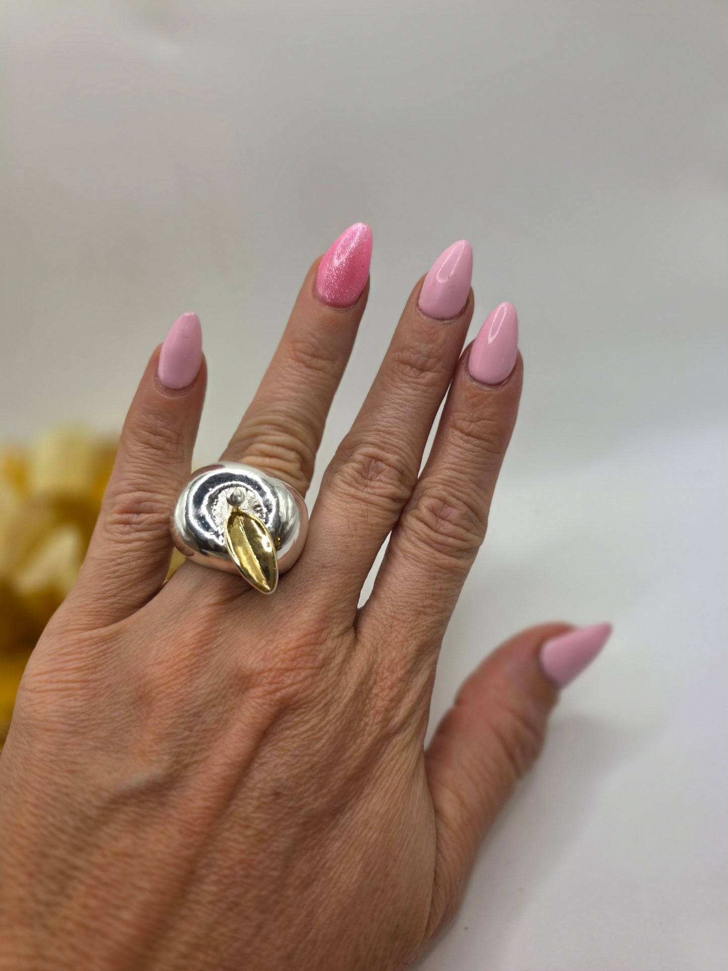 Anillo de Manzana Silver en Vidrio size 7