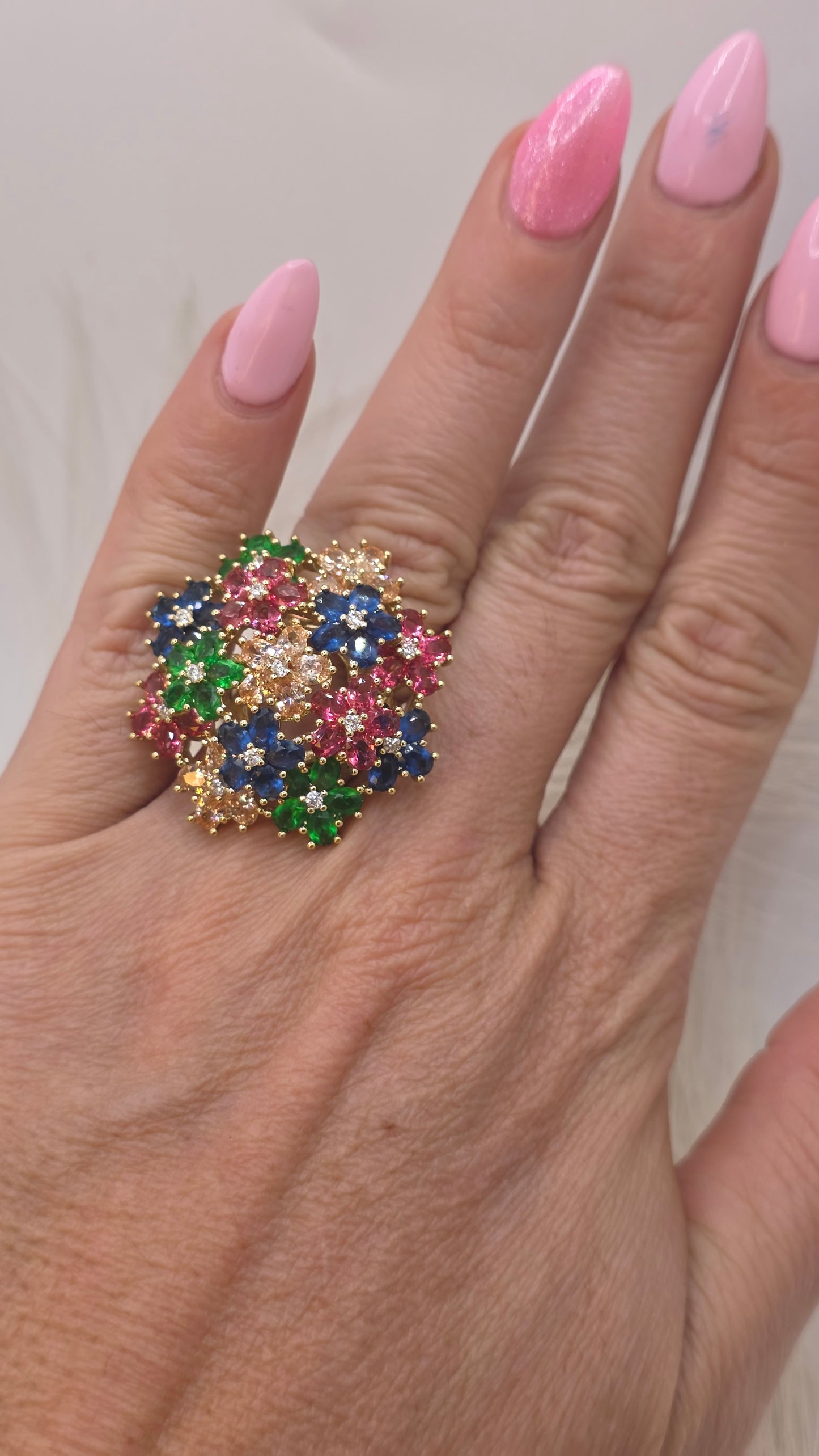 Anillo Arcoiris Vidrio Real