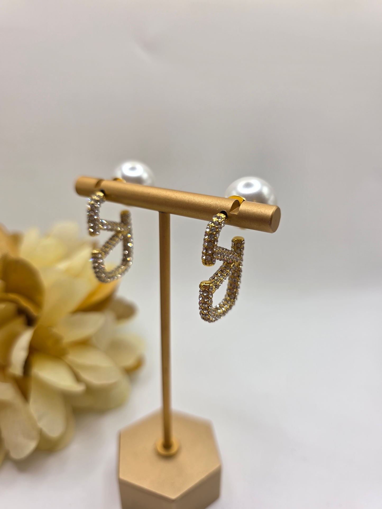 Aretes Valentinos adimantados/ Laminado de Oro 14k Real Alta Calidad