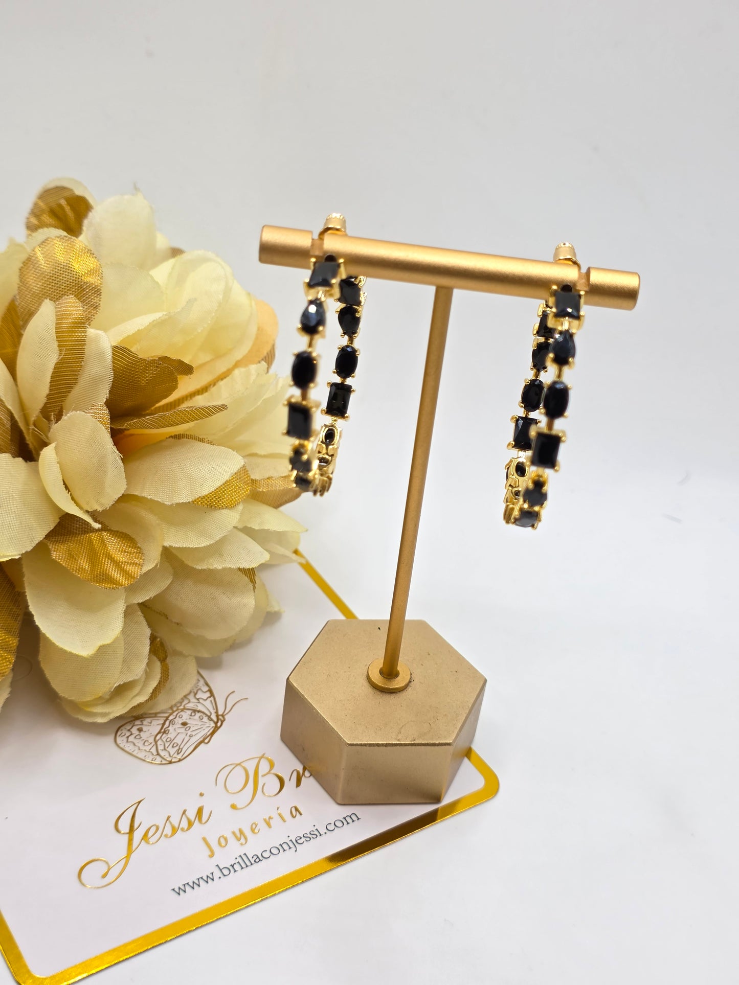 Aretes de 35mm en Vidrio Real Oscuro Laminado 14k Alta Calidad