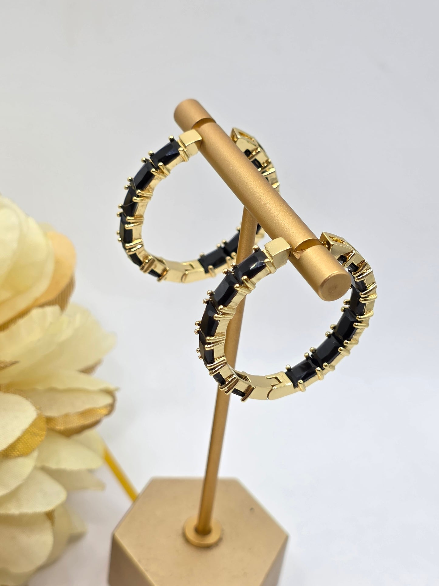 Aretes de 35mm en Vidrio Real Oscuro Laminado 14k Alta Calidad