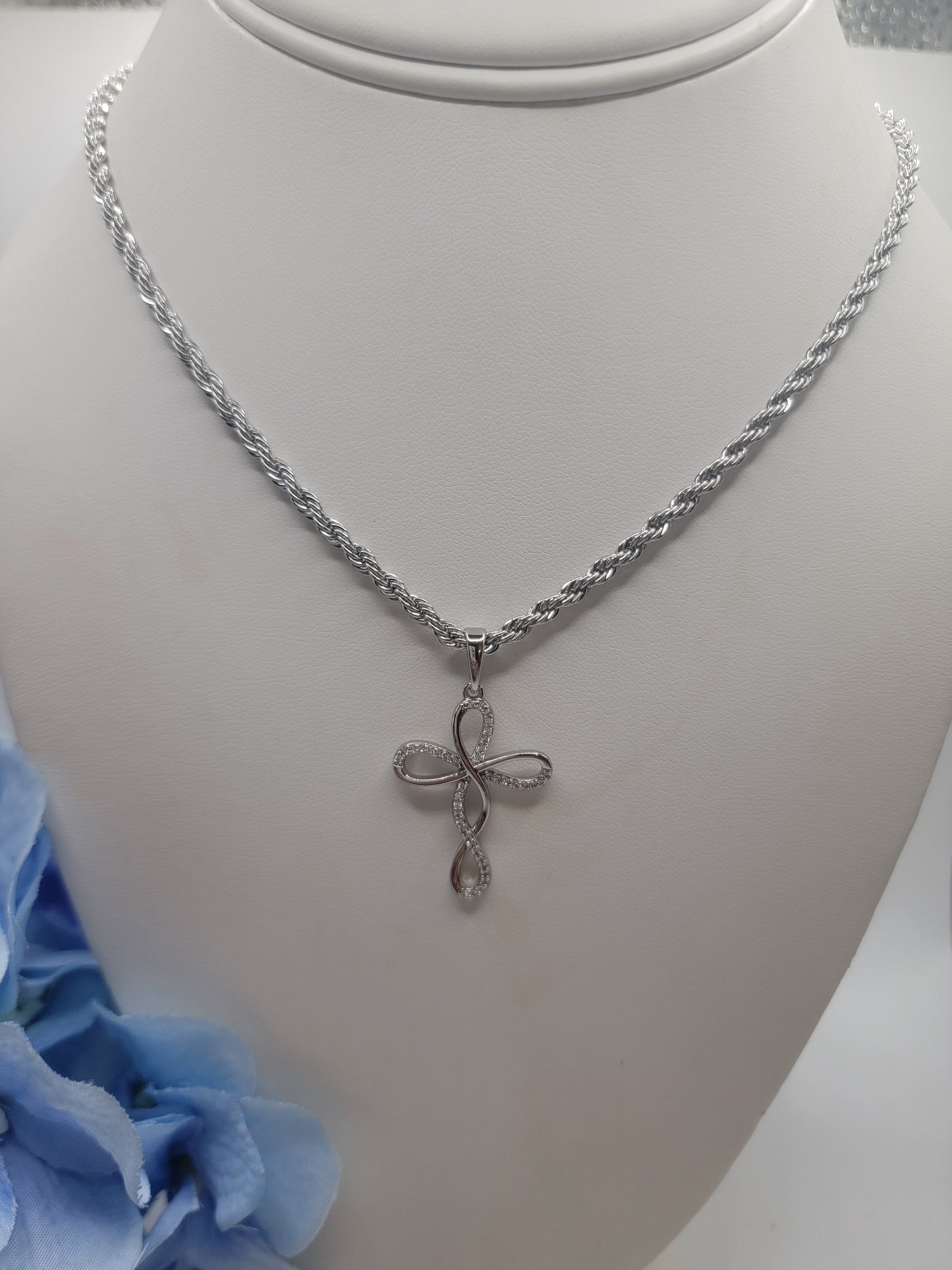 Cadena con Cruz Silver cadena de 18inch