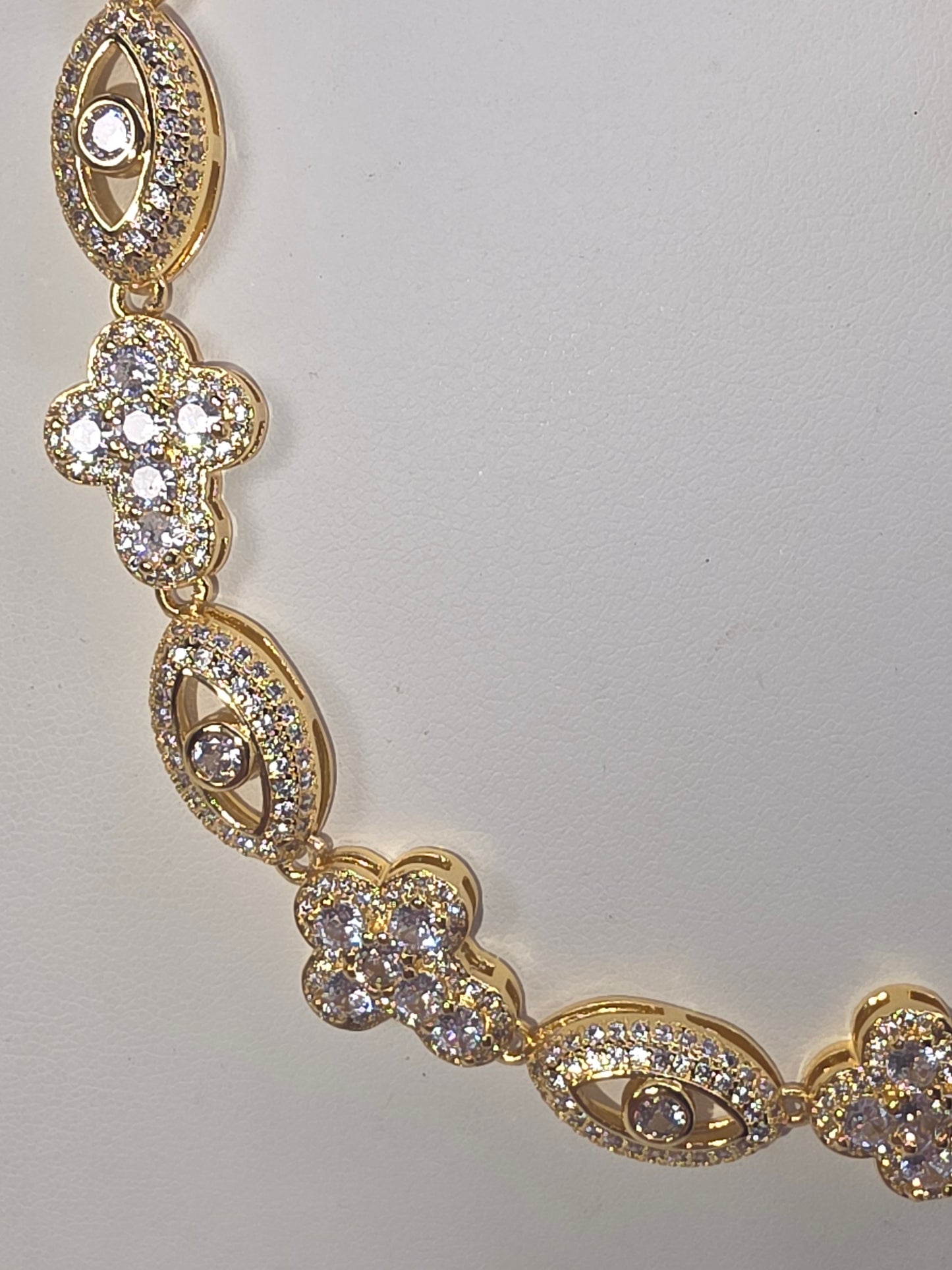 Set de Ojo y Cruz en Vidrio Real 5A Size 18inch/7inch