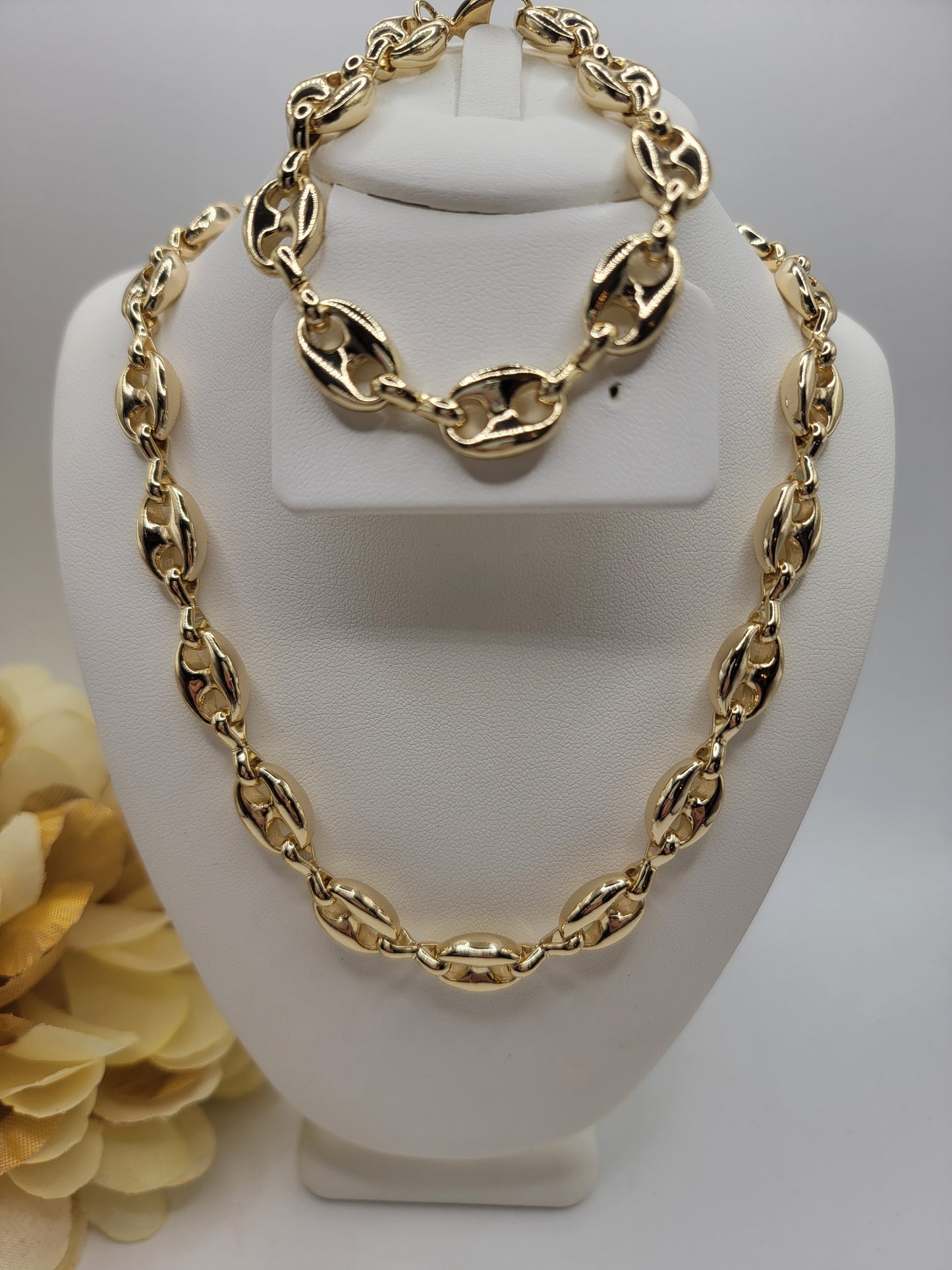 Set de Gucchi Laminado 14k pulsera 7inch