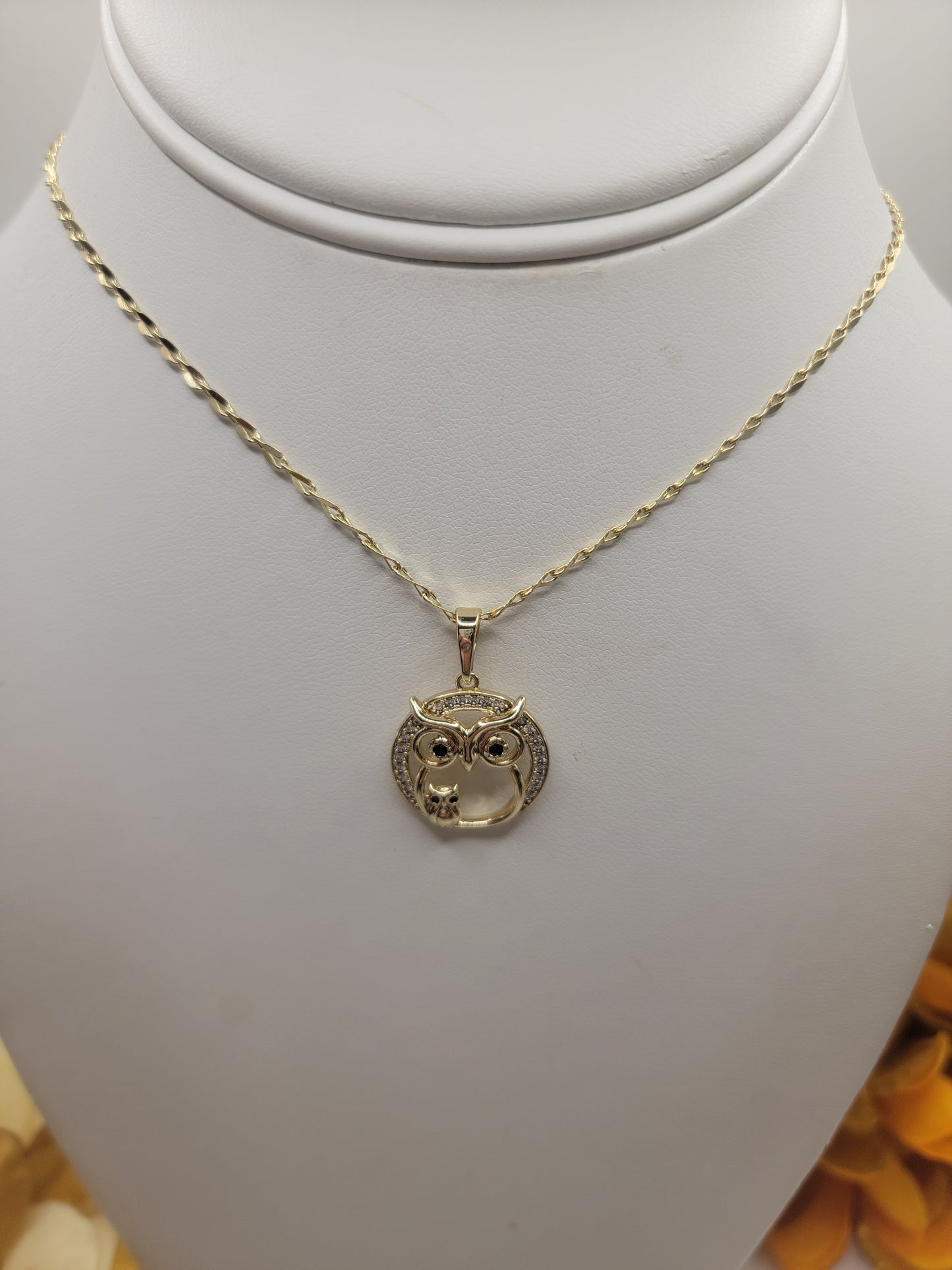 Cadena con Búho pequeño cadena de 18inch