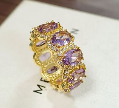 Anillo Lila Vidrio 5A