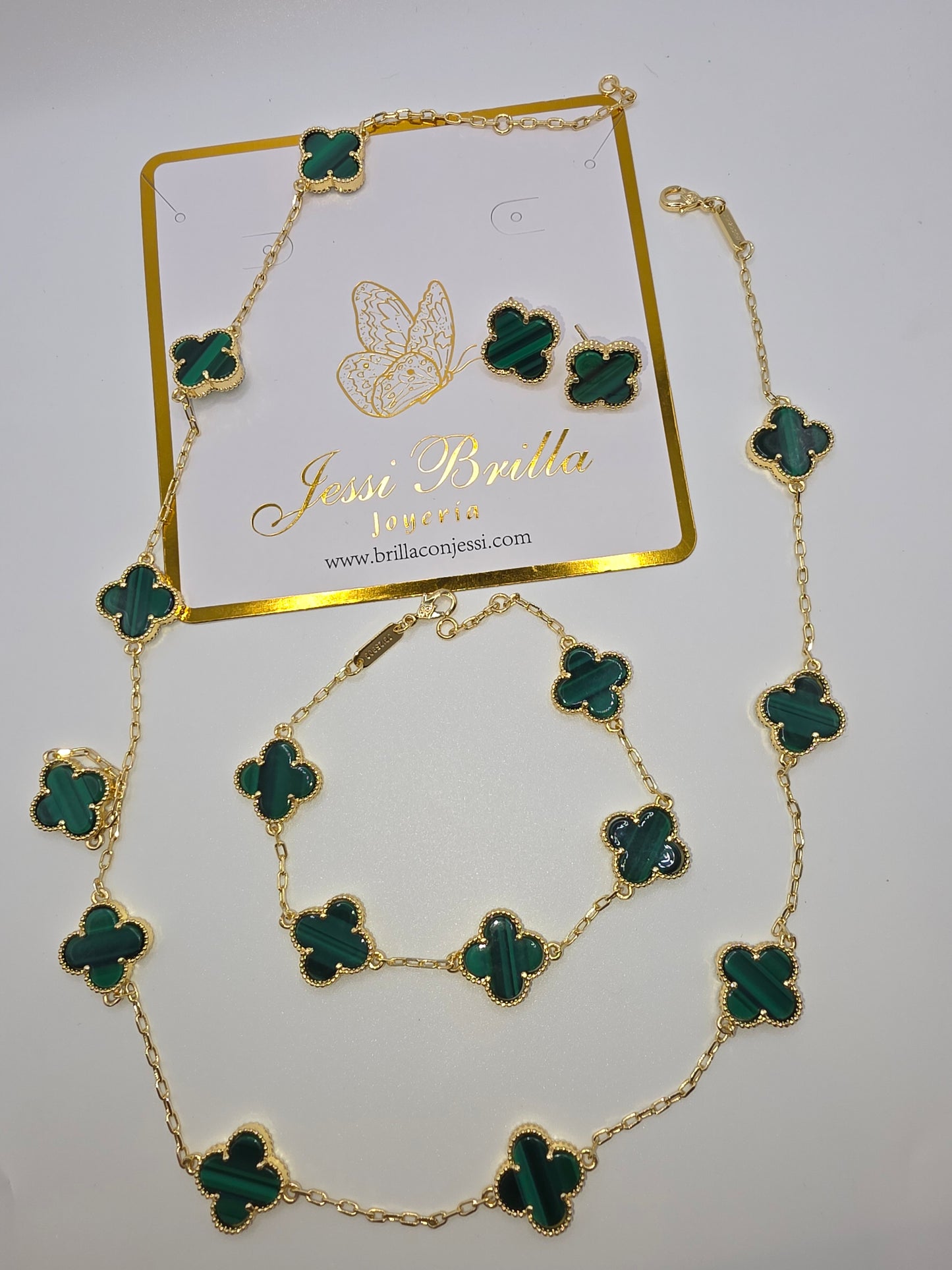 Set de Trebol verde de 10 hojas Alta Calidad