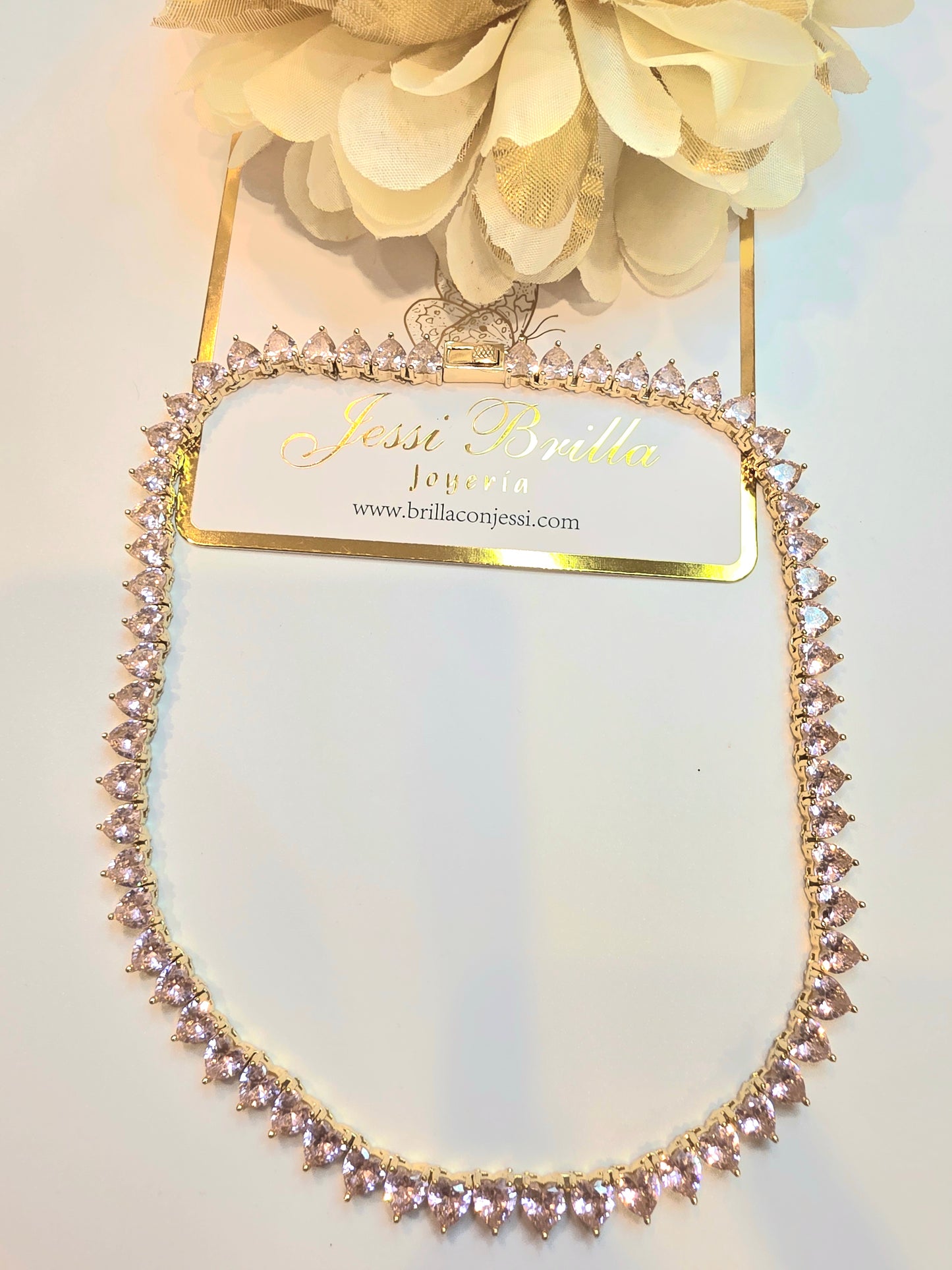 Pink Glass Choker 16inch