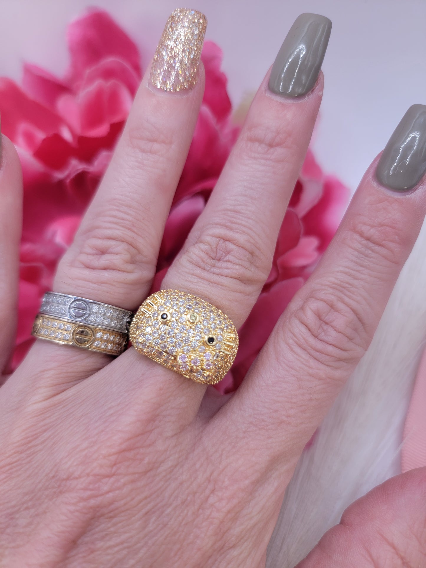 Anillo Hello Ketty / Laminado de Oro 14k Alta Calidad