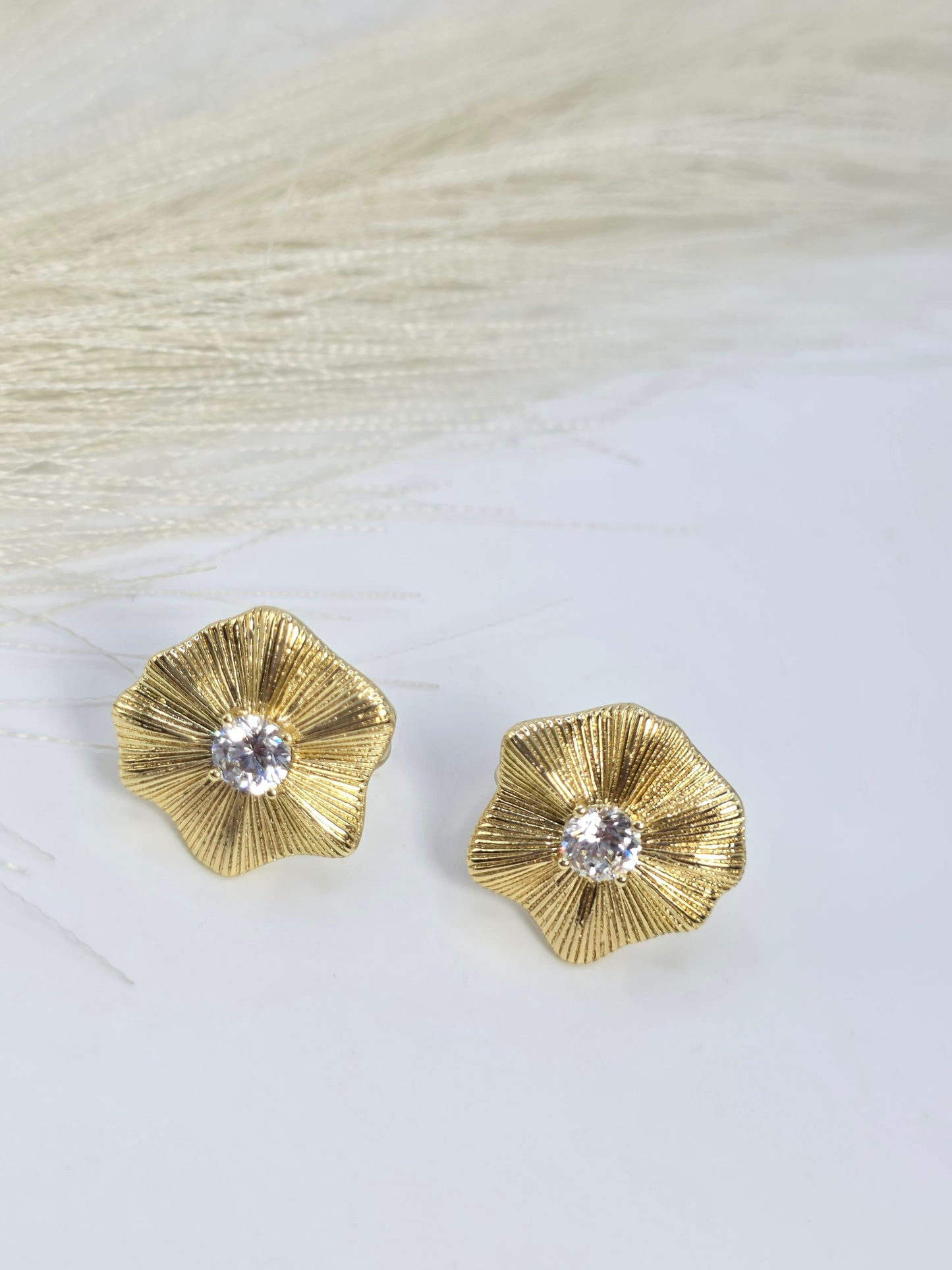 Small sparkly flower earrings