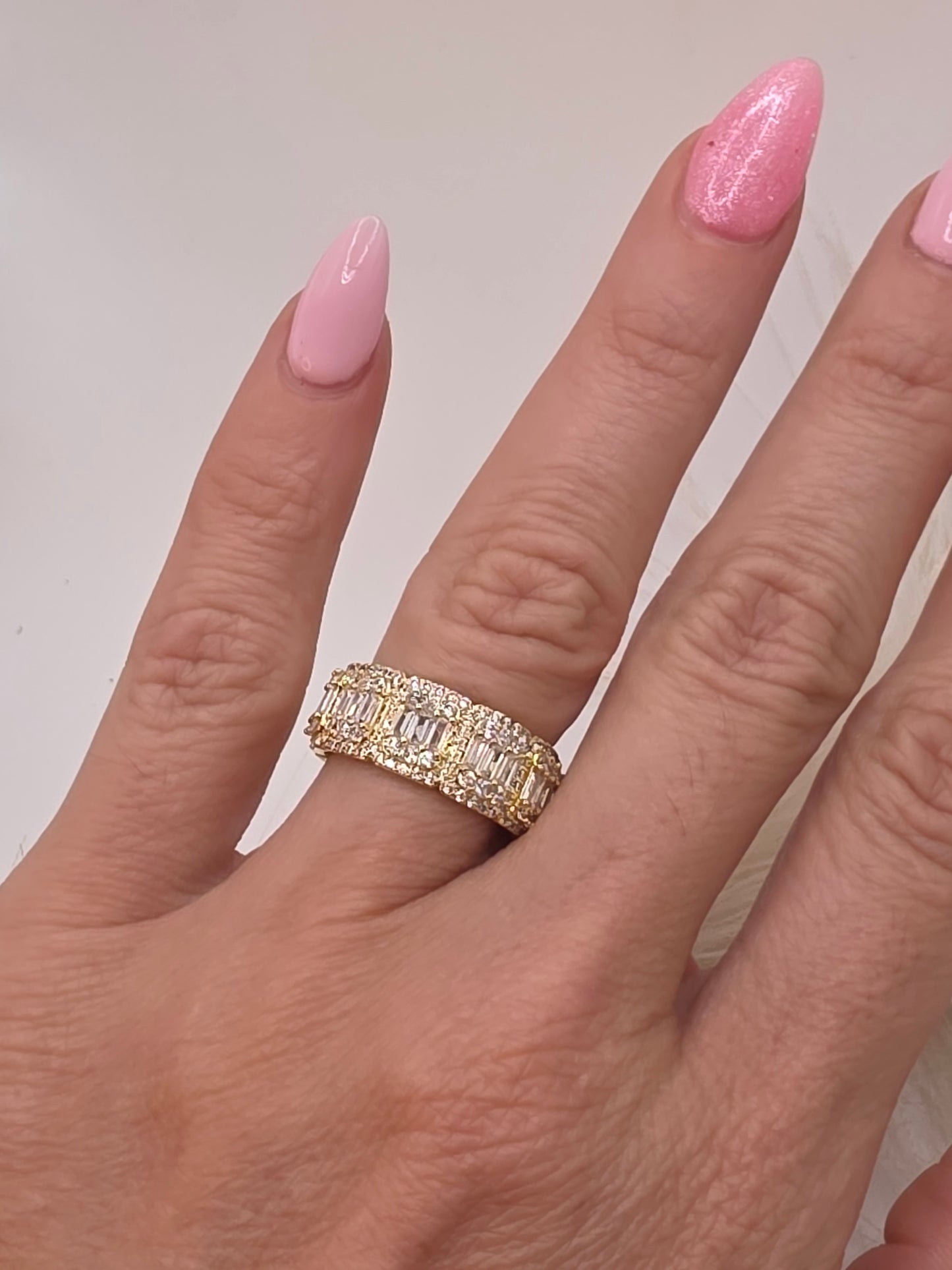 Anillo de Cubos de Hielo de Vidrio 5A Size 7