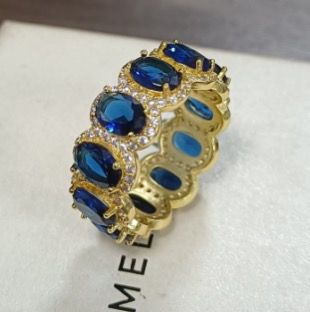 Anillo princesa Azul Vidrio 5A