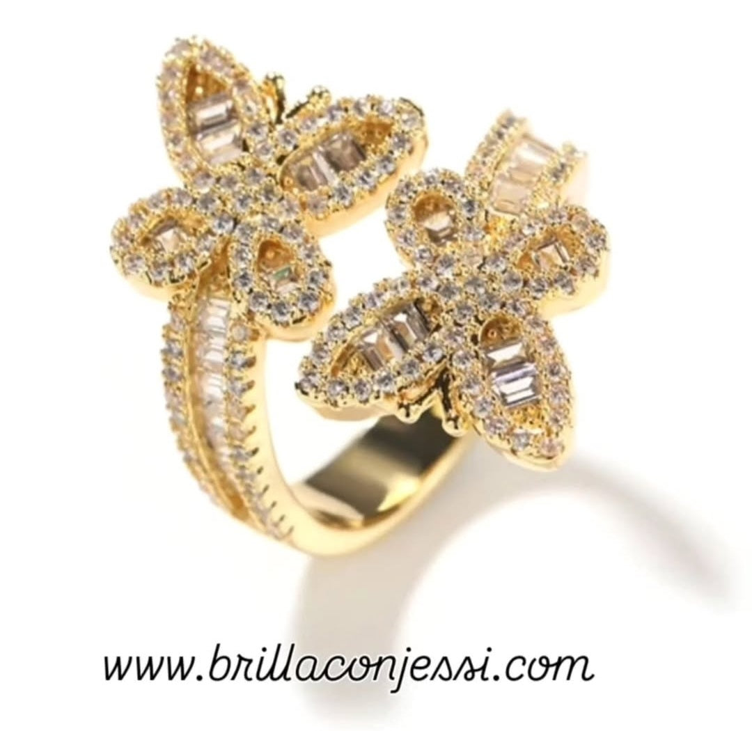 Anillo de Mariposa en Vidrio Picado