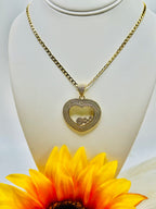 Open Heart | High Quality 14k Real Gold Filled | 18" Cuban Link