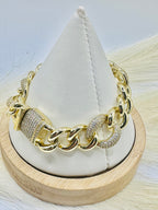7-inch Cuban Link Bracelet with Princess Clasp | 14k Gold Plated