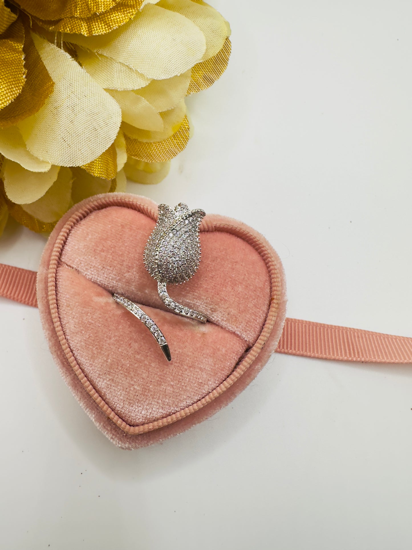 Anillo de Flor ajustable Silver