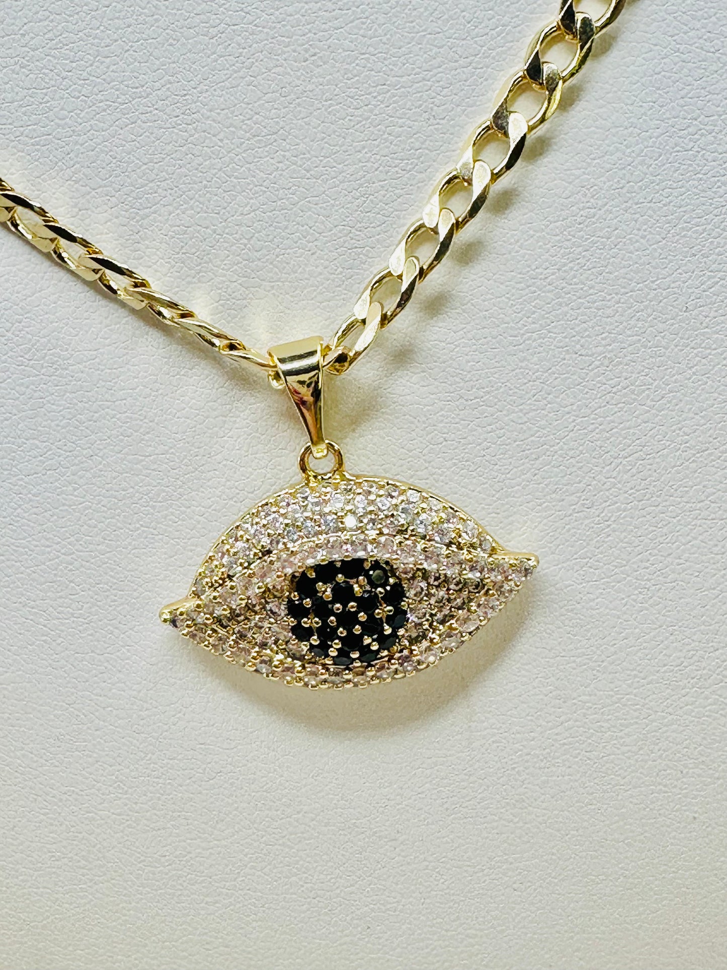 Ojo turco Adimantado | Laminado de Oro 14K Alta calidad 18inch