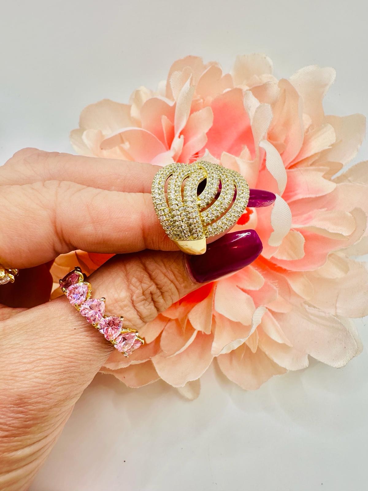 Anillo Coral Adimantado