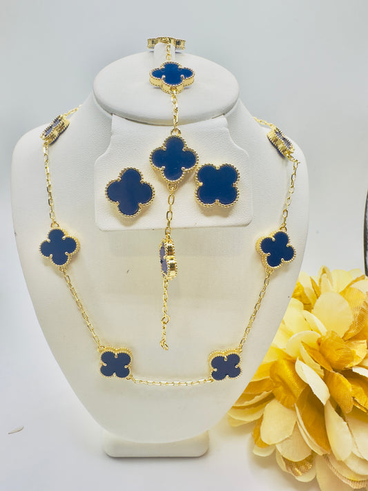 Set de Trebol Azul y 10 hojas