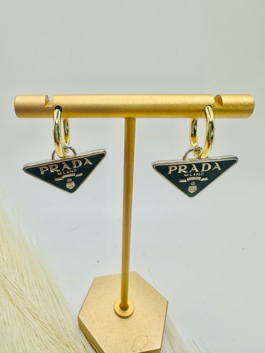 Aretes Pra Acero con Lamimado de Oro 14k