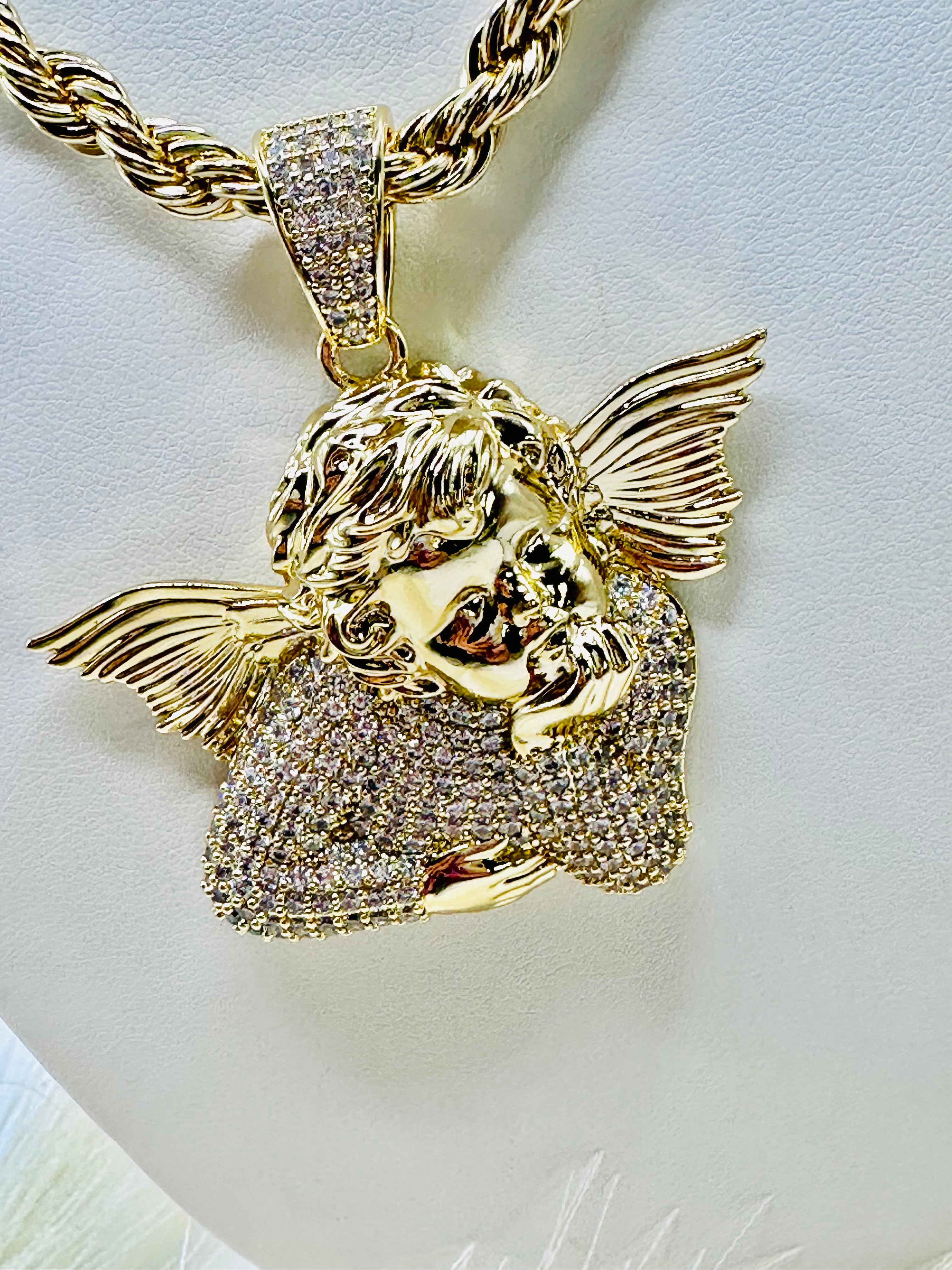 Torsal con Angel | Laminado de Oro Real 14k 18inch