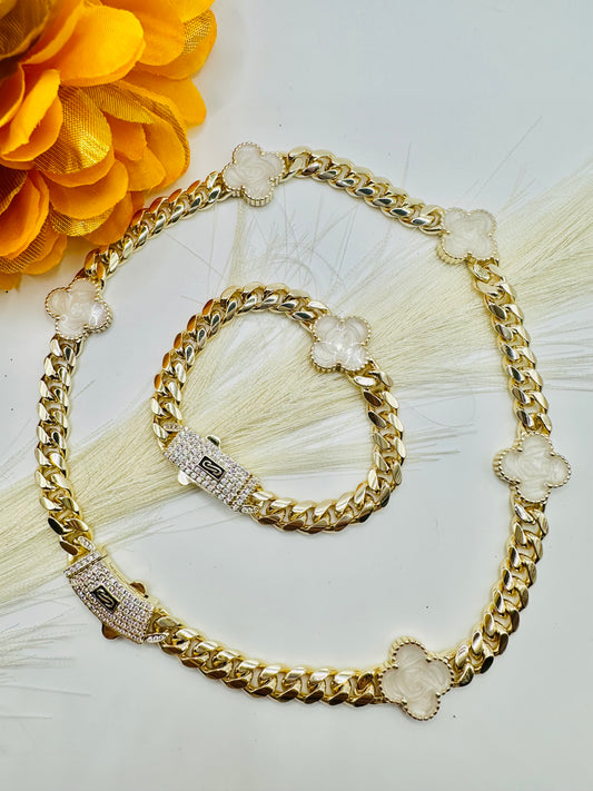 Set de Monaco con Trebol Blanco | Size 16inch & 7inch