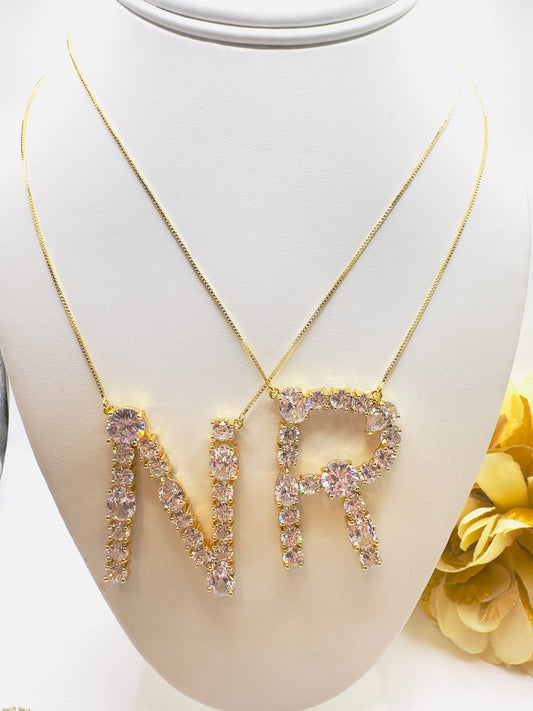 Inicial en Vidrio Real Laminado Oro 14K