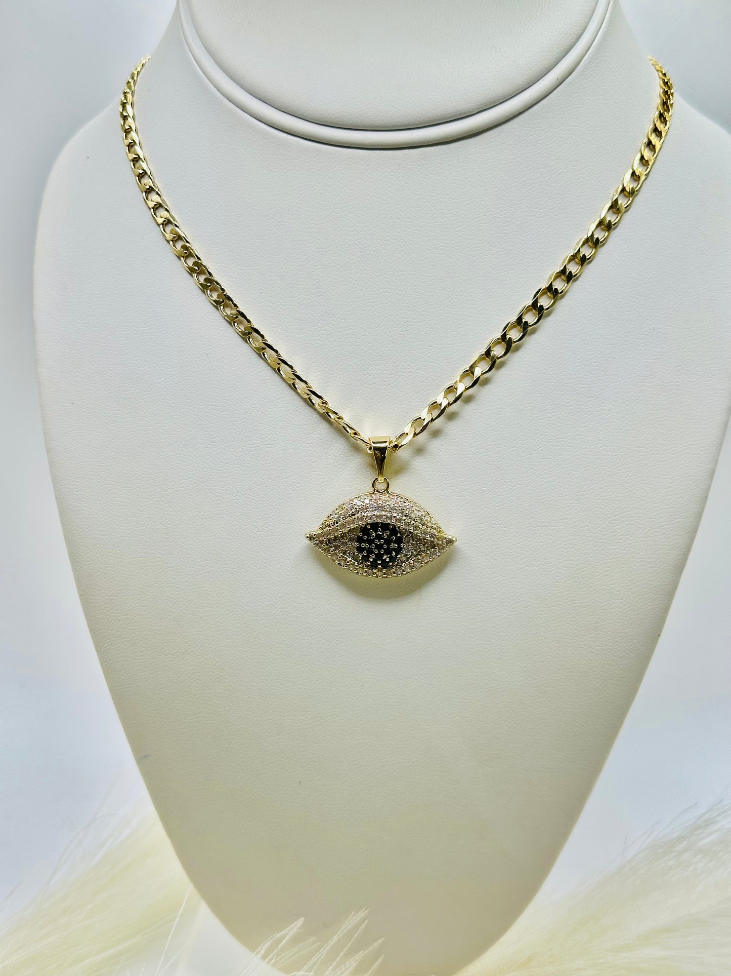 Ojo turco Adimantado | Laminado de Oro 14K Alta calidad 18inch