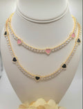 Royal Heart Inlaid Tennis Necklace