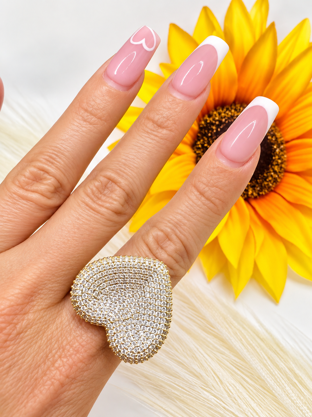 Anillo Corazón Inflado Grande