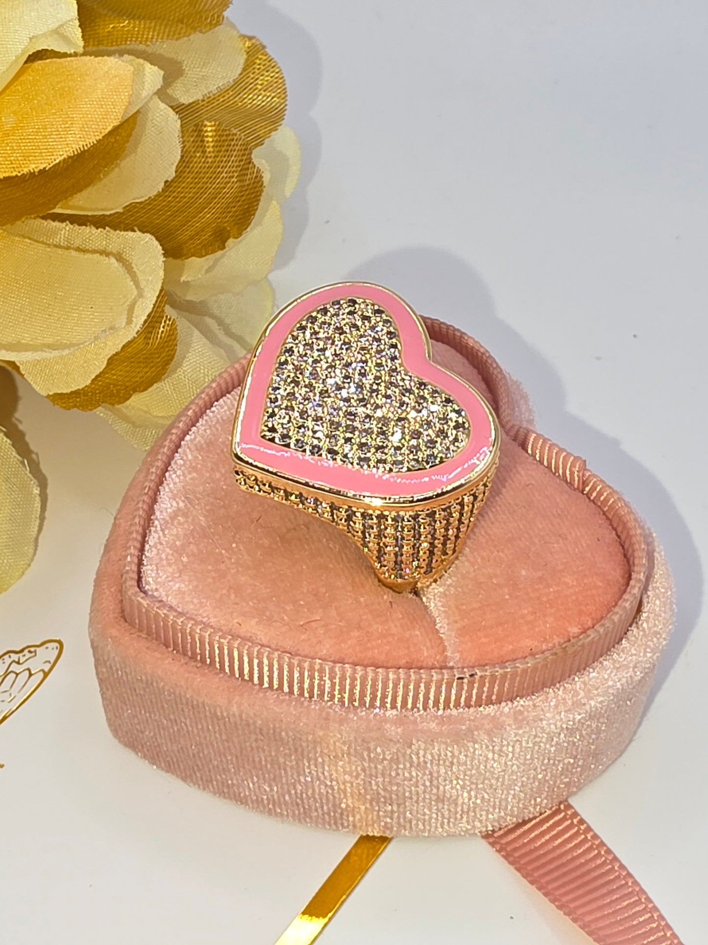 Anillo Corazón KG en Vidrio picado