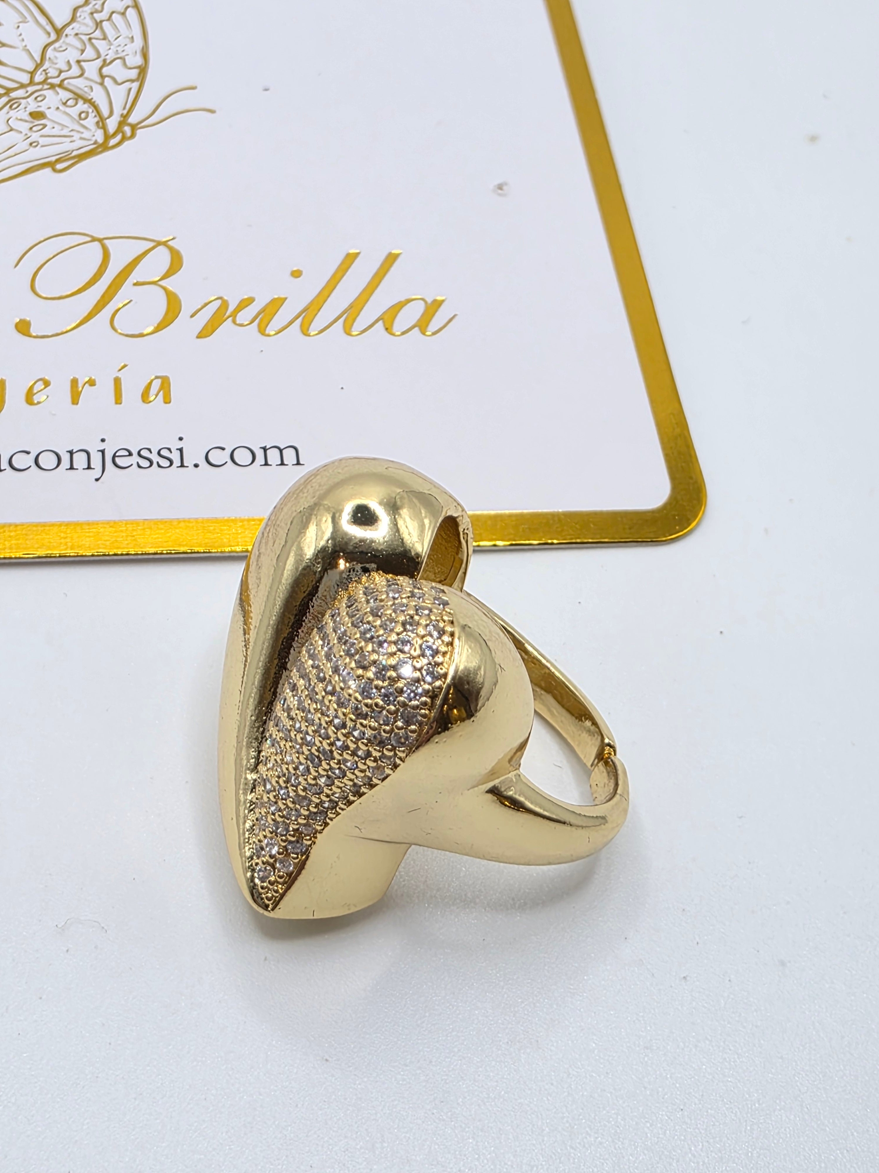 Anillo Corazón Grande size 7 extiende a 8
