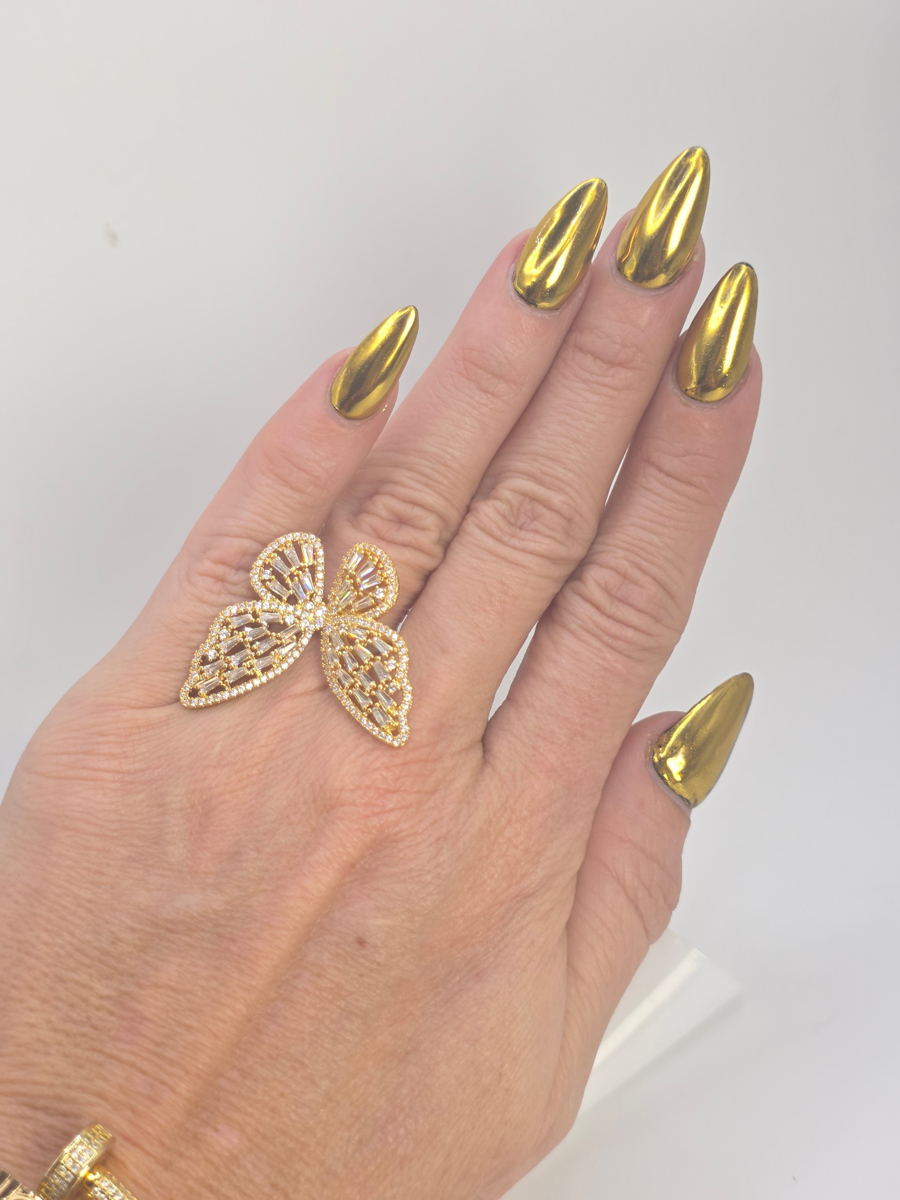 Adjustable Butterfly Ring