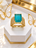 Anillo Agua Color en Vidrio Real 5A