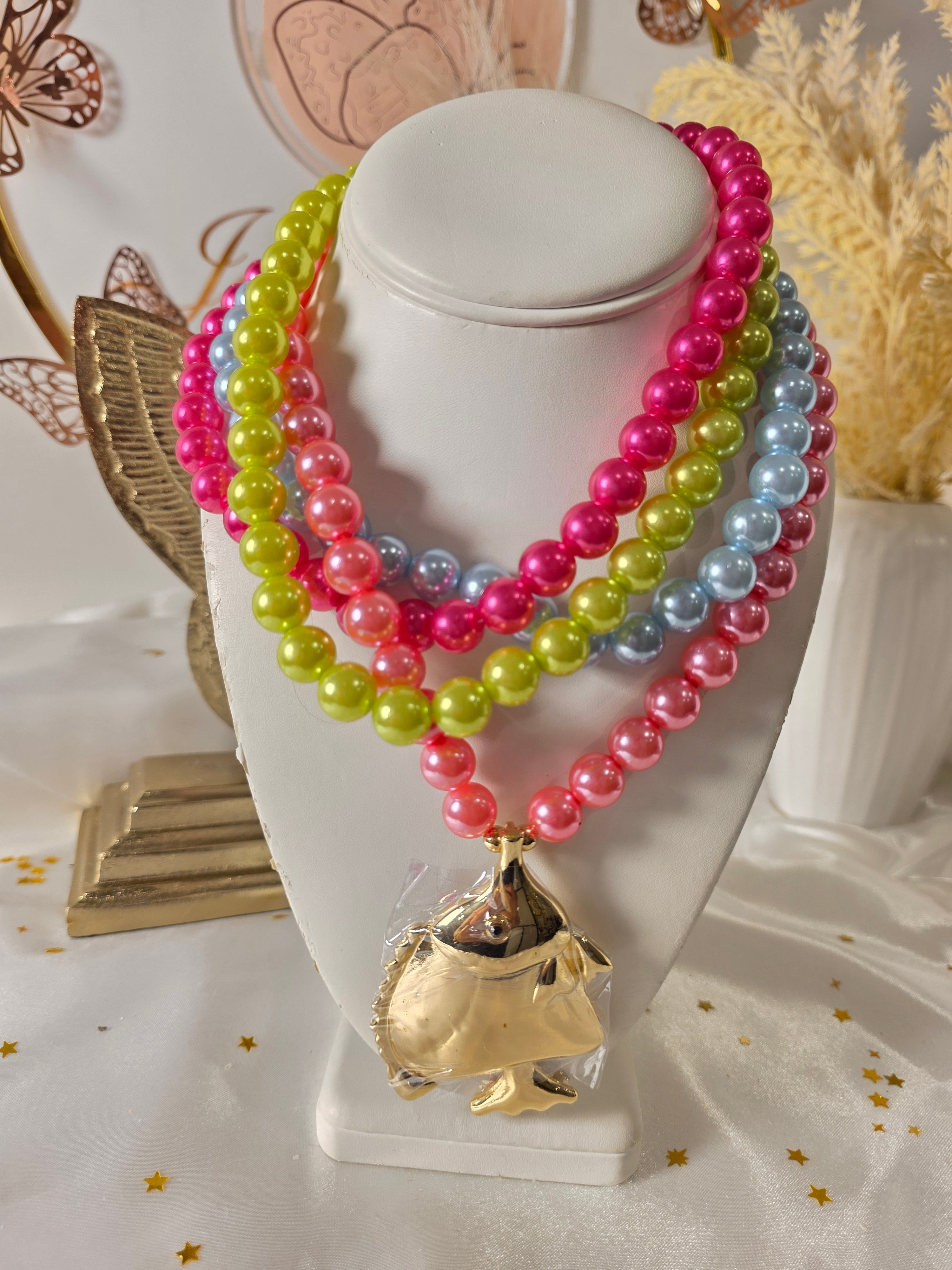 Colores Arcoiris y peces  grande en tu cuello -Size 18inch