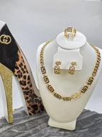 Fendy 18k Gold Plated Stainless Steel Set High quality