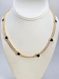 Royal Heart Inlaid Tennis Necklace