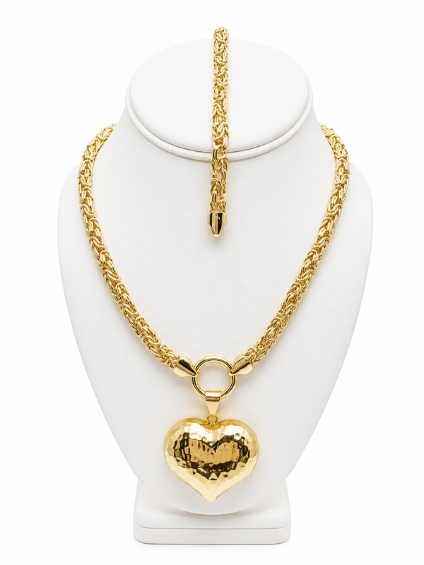Set tejido vitage con corazon inflado 18inch/7inch
