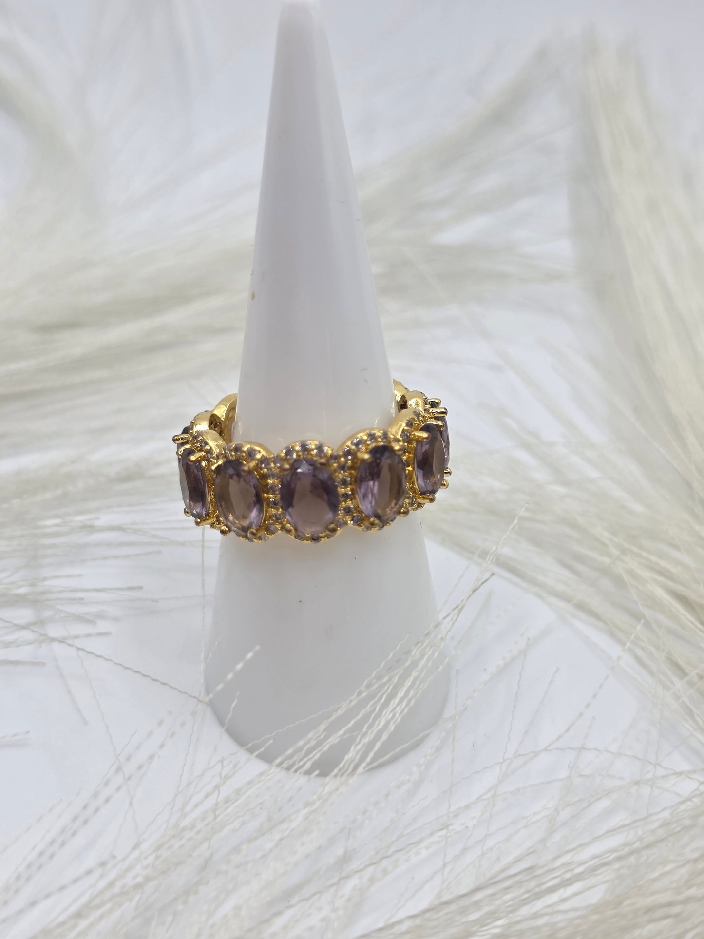 Anillo Lila Vidrio 5A