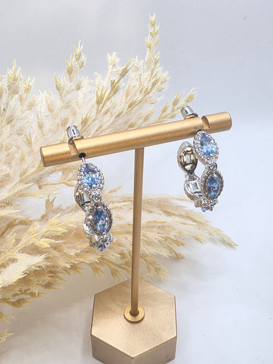 Artes Azul en Silver Vidrio Real