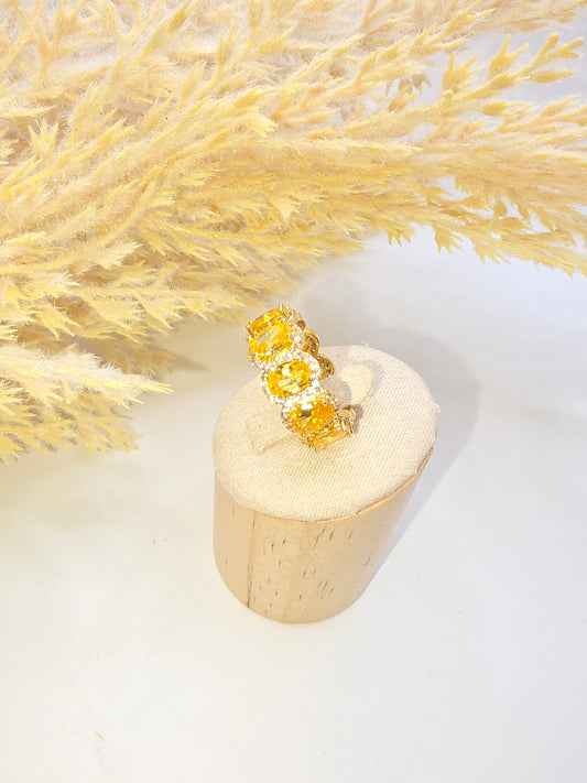 Anillo Anarillo de Vidrio Picado Real