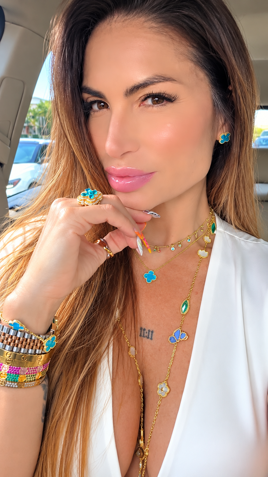 Trebol Azul Suerte 💙inspirado en diseñador Top Quality