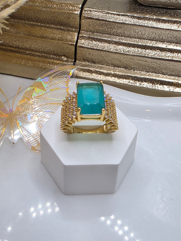 Anillo Agua Color en Vidrio Real