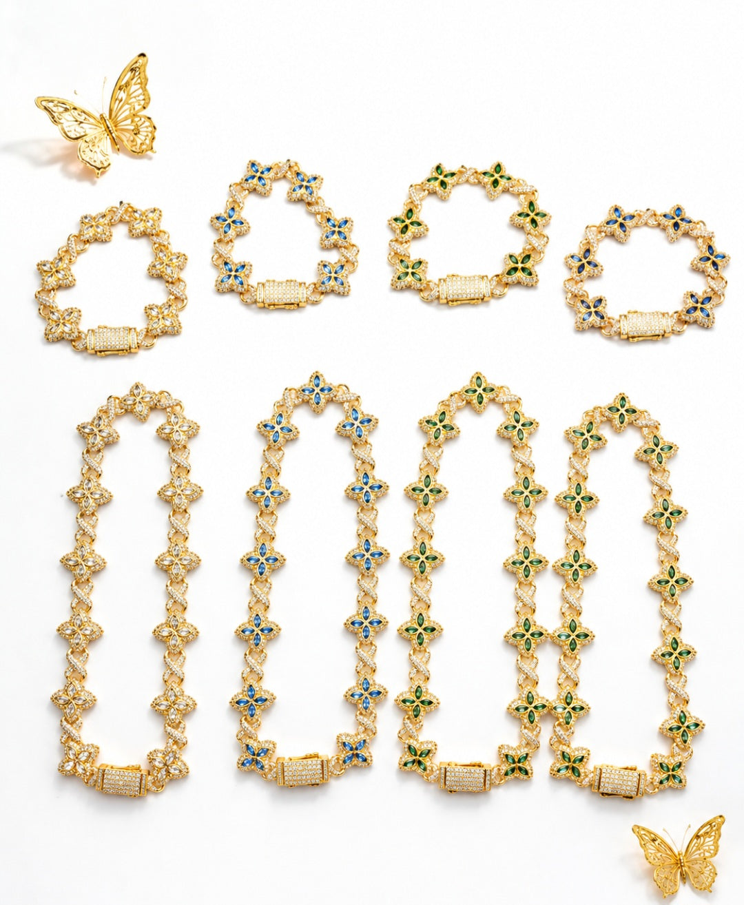 Luce impecable-Set Flores Vidrio Real