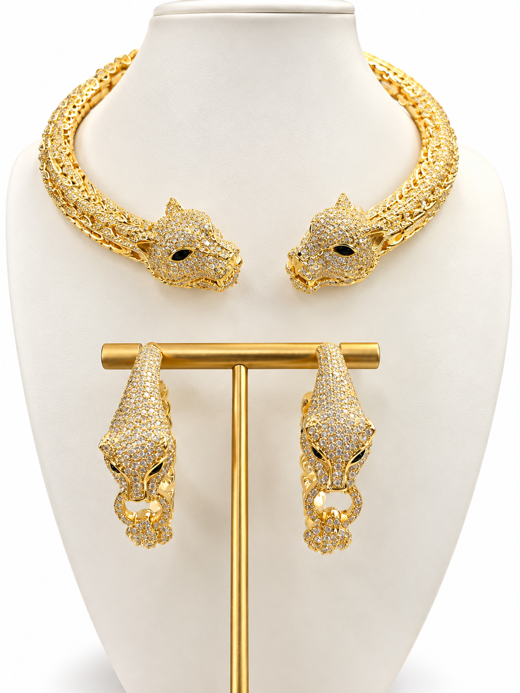Gargantilla Silver y Gold  Pantera Inspirado en diseñador